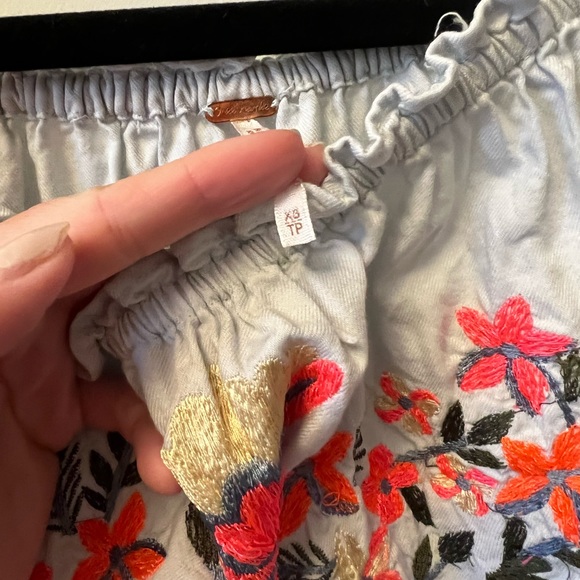 Free People Fleur Du Jour Light Blue Embroidered Dress XSmall - Picture 8 of 9